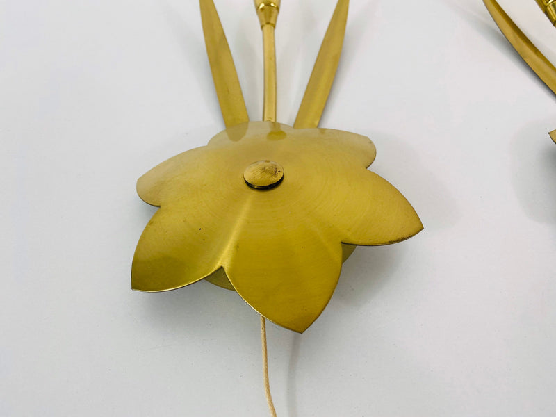 Pair of Sputnik Brass Wall Lamps, Germany, 1960s