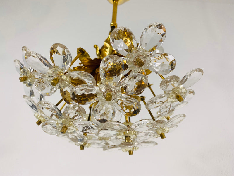 Elegant Brass Chandelier by Palwa, Germany, 1960s