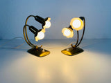 Pair of 2 Beautiful Brass Table Lamps, Germany 1960s