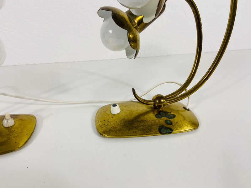 Pair of 2 Beautiful Brass Table Lamps, Germany 1960s