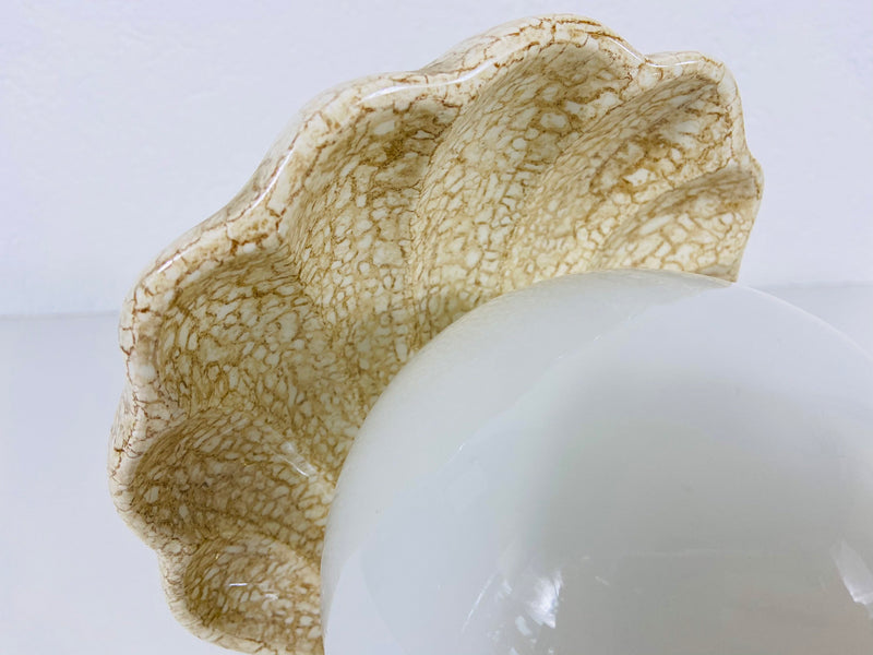 Very Rare Set of 2 Shell Shaped White Opaline Wall Lamps, Germany, 1960s