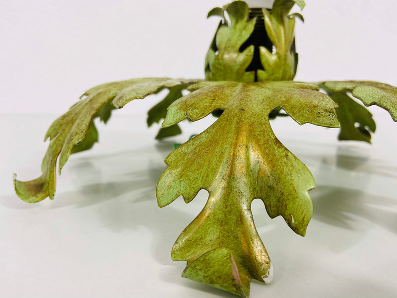 Green Florentine Flower Shape Flushmount Attributed to Banci Firenze, 1950s