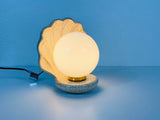 Very Rare Set of 2 Shell Shaped White Opaline Wall Lamps, Germany, 1960s