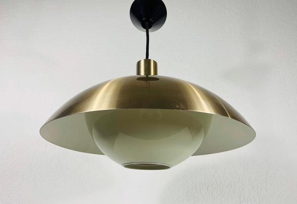 Danish Brass Hanging Lamp, Denmark, 1970s