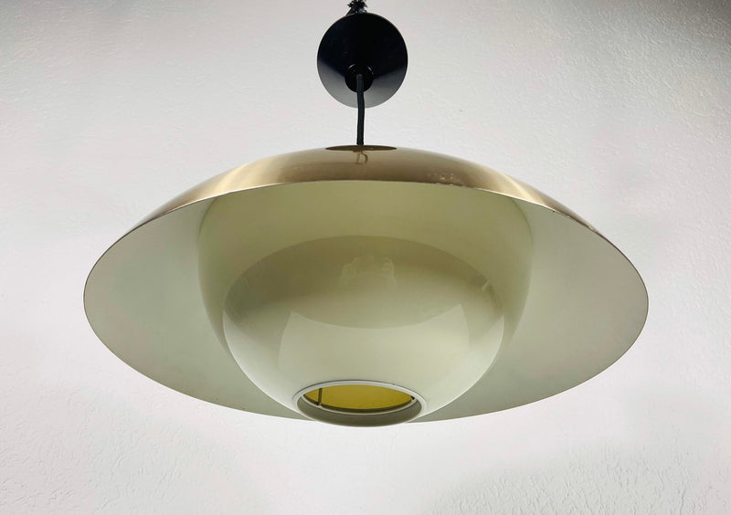 Danish Brass Hanging Lamp, Denmark, 1970s