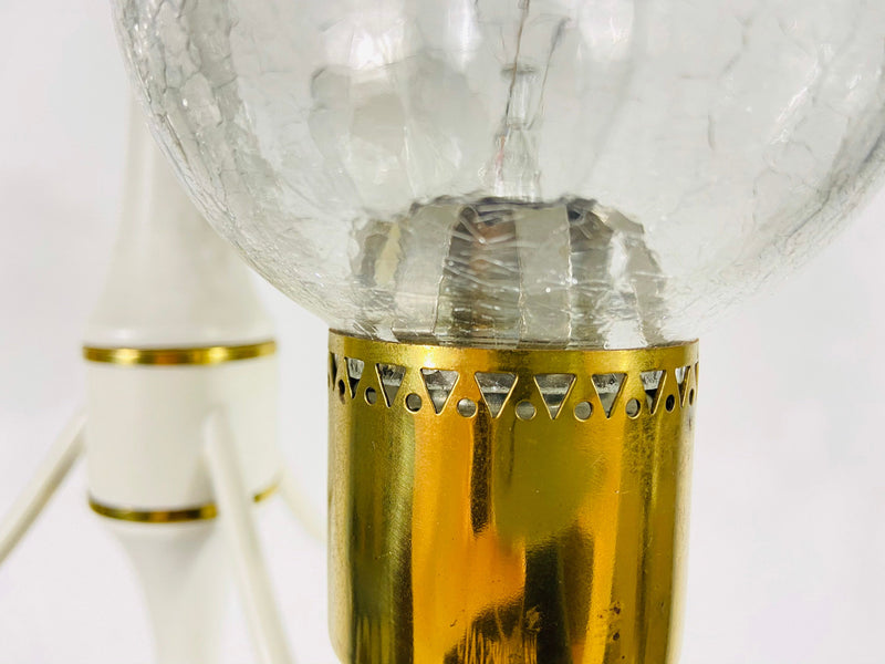Midcentury Brass and Glass 3-Arm Tulip Chandelier, 1960s