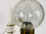 Midcentury Brass and Glass 3-Arm Tulip Chandelier, 1960s