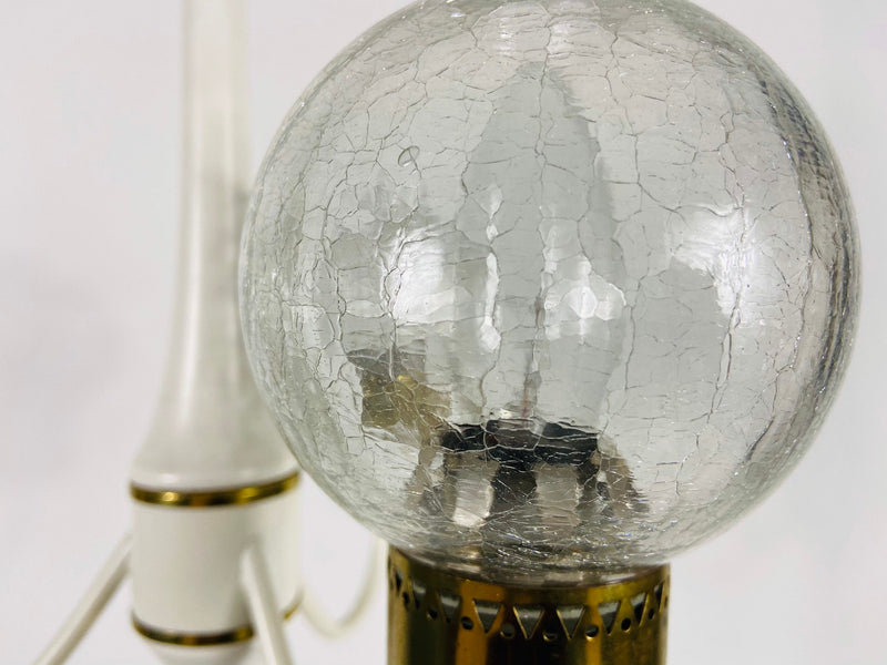 Midcentury Brass and Glass 3-Arm Tulip Chandelier, 1960s