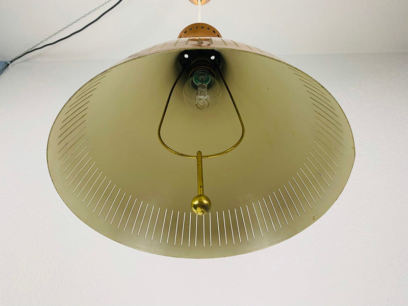Midcentury Rare Copper Pendant Lamp by Vereinigte Werkstätte, 1960s
