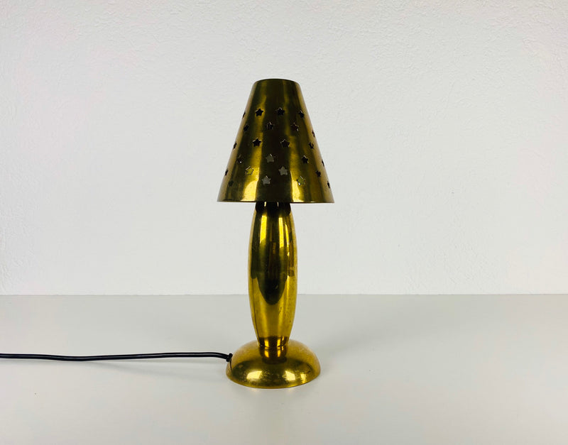 Midcentury Solid Brass Table Lamp by Studio Lambert, 1980s