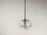1 of 2 Transparent Glass Pendant Lamp by Koch & Lowy for Peill and Putzler, 1960