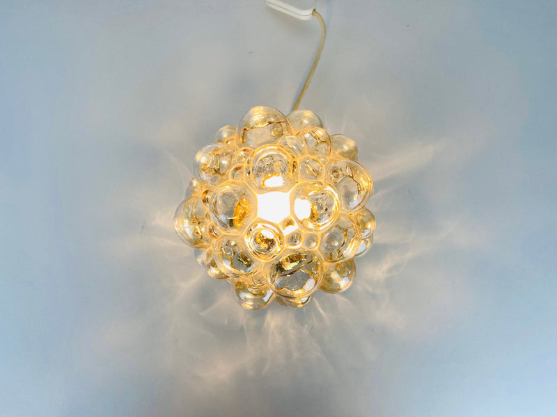 Bubble Glass Table Lamps with Brass Base by Limburg, Germany, 1970s