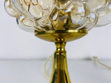 Bubble Glass Table Lamps with Brass Base by Limburg, Germany, 1970s