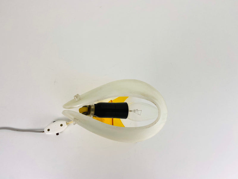 Extraordinary White and Orange Perspex Table Lamp, 1970s
