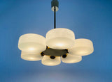 Exceptional Mid-Century Modern Brass Kaiser 6-Arm Space Age Chandelier, 1960s