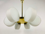 Exceptional Mid-Century Modern Brass Kaiser 6-Arm Space Age Chandelier, 1960s