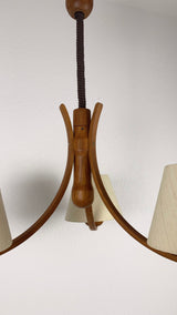 Midcentury Teak Pendant Lamp with 3 Arms by Domus, 1960s
