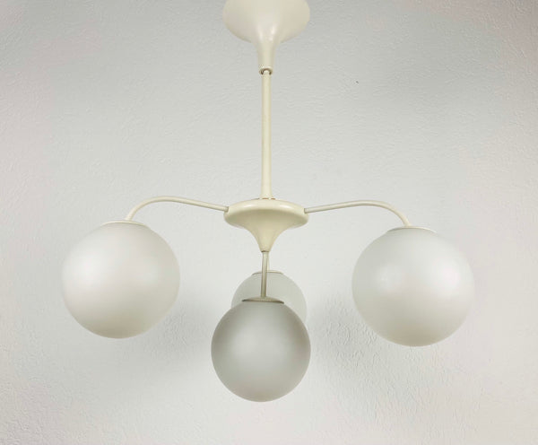 White 4-Arm Space Age Chandelier by Max Bill for Temde, 1960s
