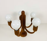 Teak Pendant Lamp with 5 Arms by Domus, 1960s