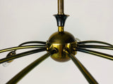 Italian Midcentury Brass 10-Arm Sputnik Chandelier Arredoluce Attributed, 1950s