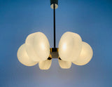 Exceptional Mid-Century Modern Brass Kaiser 6-Arm Space Age Chandelier, 1960s