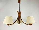 Midcentury Teak Pendant Lamp with 3 Arms by Domus, 1960s