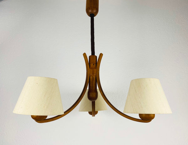 Midcentury Teak Pendant Lamp with 3 Arms by Domus, 1960s