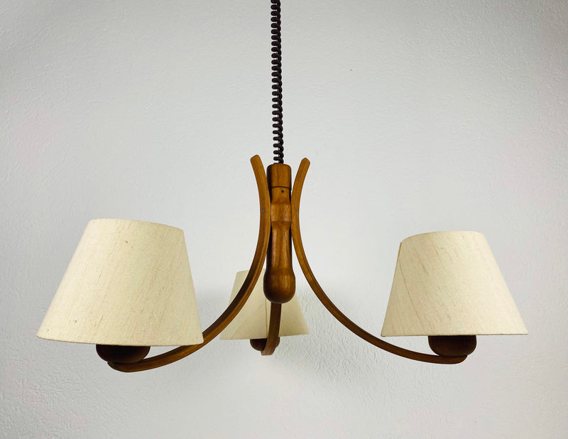 Midcentury Teak Pendant Lamp with 3 Arms by Domus, 1960s
