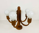 Teak Pendant Lamp with 5 Arms by Domus, 1960s