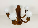 Teak Pendant Lamp with 5 Arms by Domus, 1960s