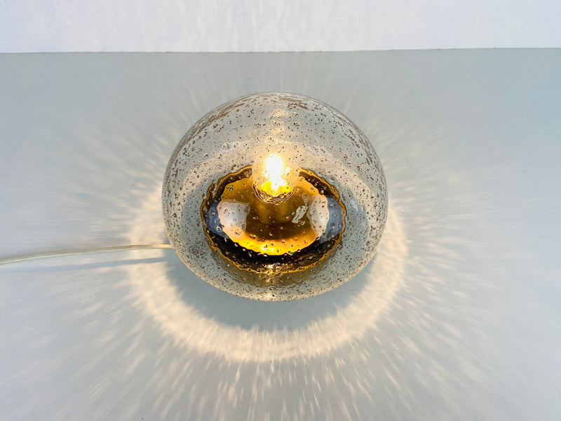 Hillebrand Brass and Glass Flush Mount, 1960s, Germany