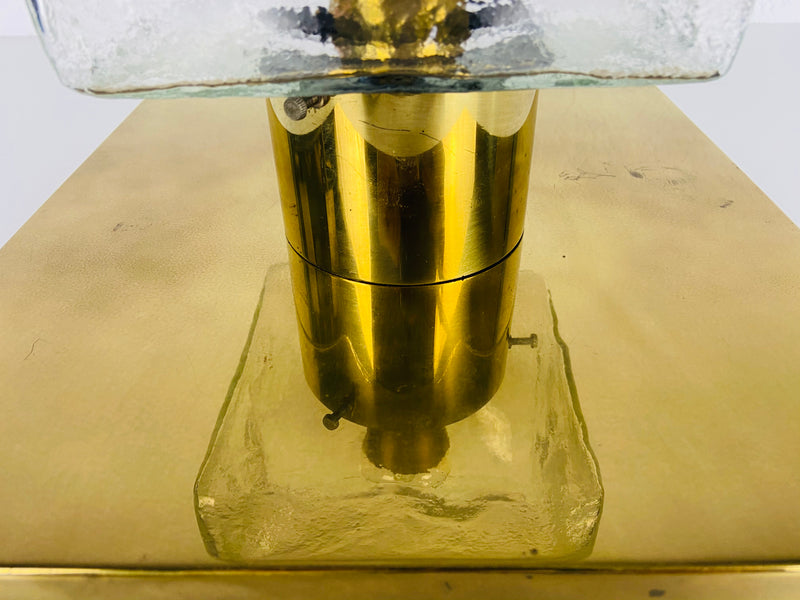 Midcentury Square Ice Glass Flushmount by J.T. Kalmar, 1960s