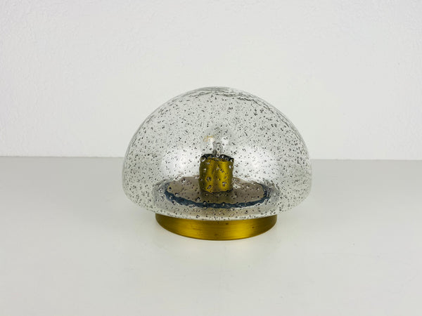 Hillebrand Brass and Glass Flush Mount, 1960s, Germany