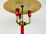 Italian Red Table Lamp with 3 Arms attributed to Stilnovo, 1960s