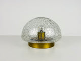 Hillebrand Brass and Glass Flush Mount, 1960s, Germany