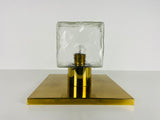 Midcentury Square Ice Glass Flushmount by J.T. Kalmar, 1960s